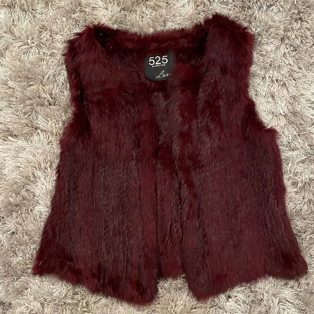 Maroon Fur Vest
